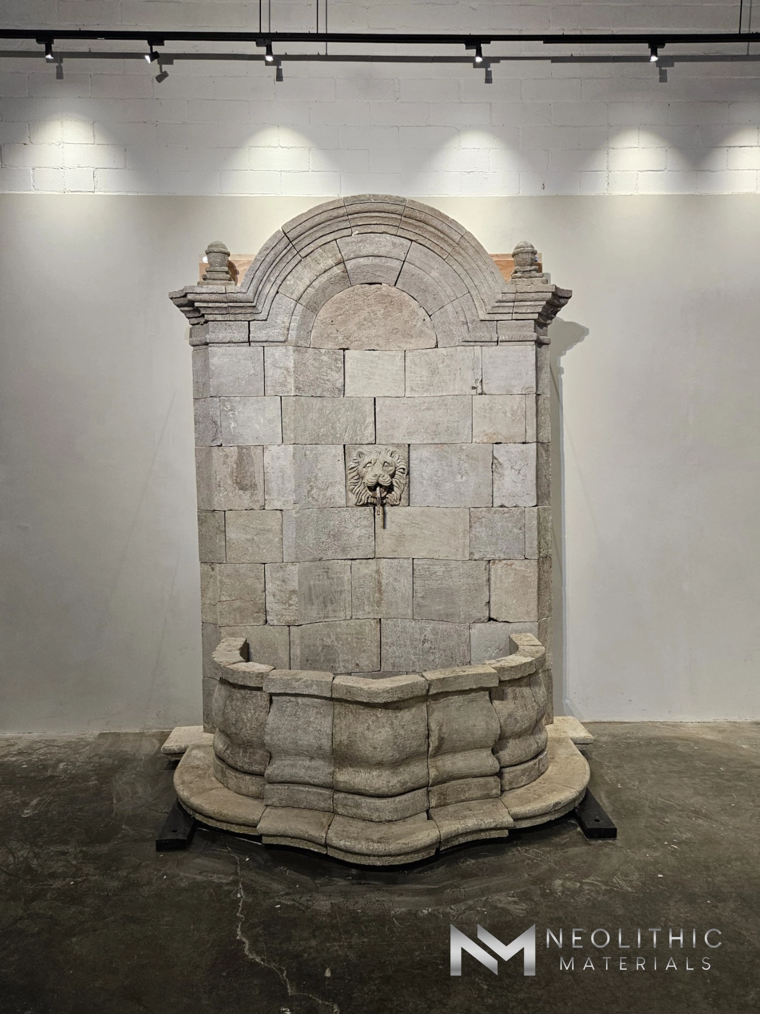 Reclaimed Limestone Wall Fountain - Image 1